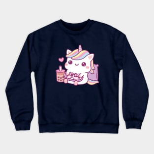 Cute Little Unicorn Loves Playing Video Games Crewneck Sweatshirt